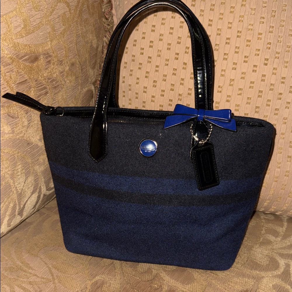 Coach Black and Blue Tote Bag